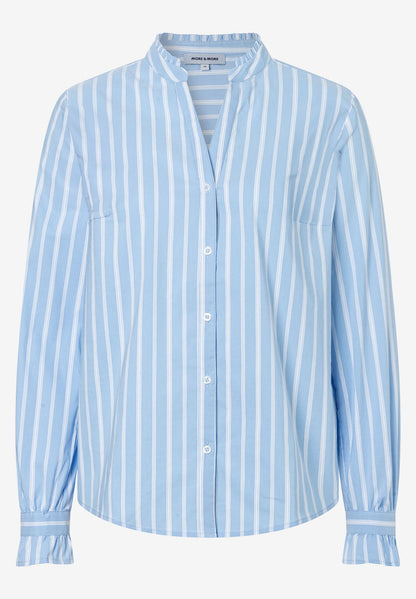 Gestreifte Bluse mit Stehkragen