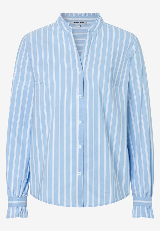 Gestreifte Bluse mit Stehkragen