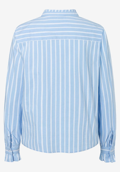 Gestreifte Bluse mit Stehkragen