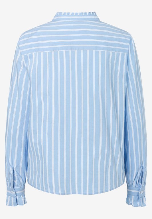 Gestreifte Bluse mit Stehkragen