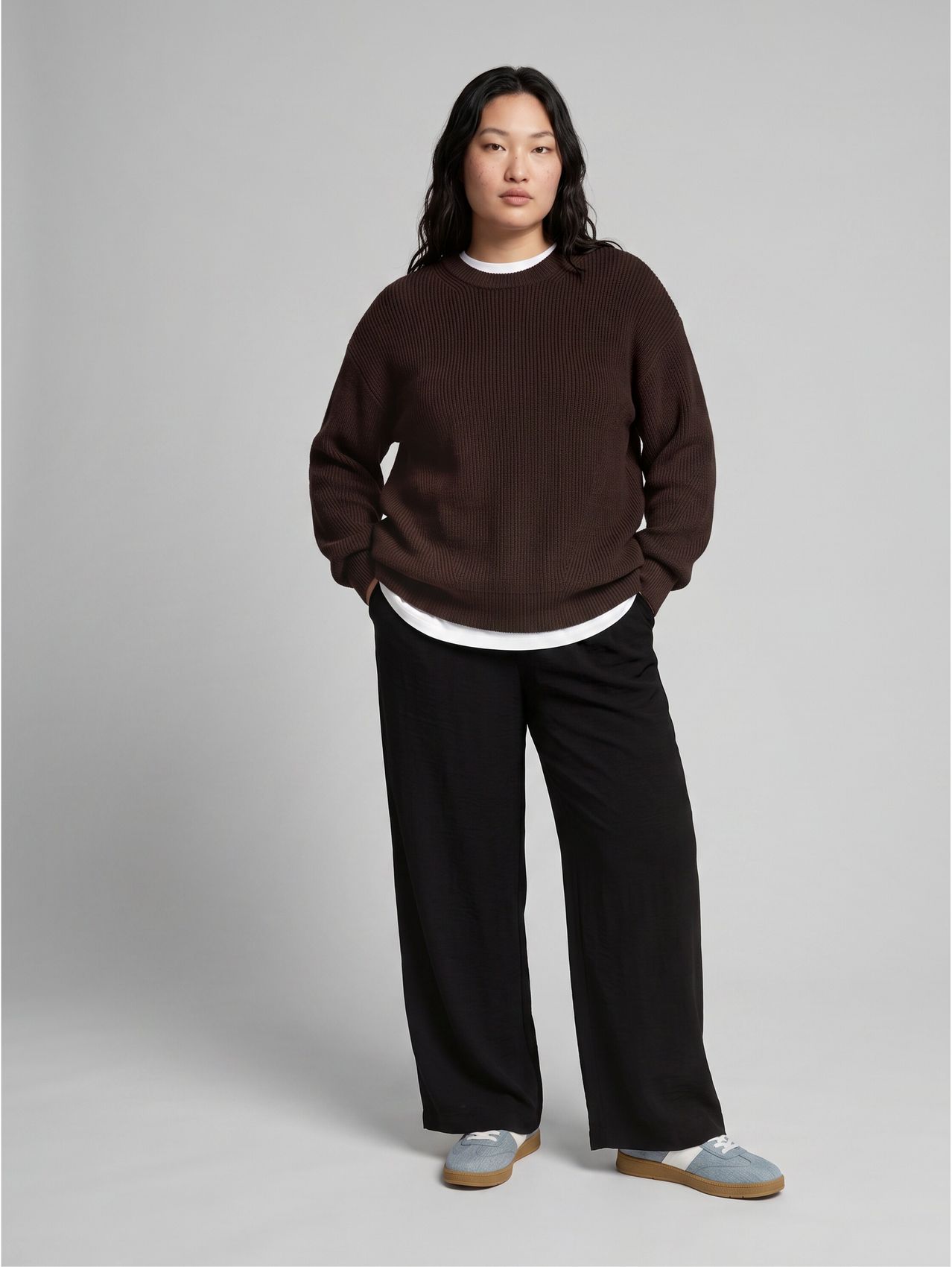 Plus Size - Oversize Strickpullover mit Rundhalsausschnitt