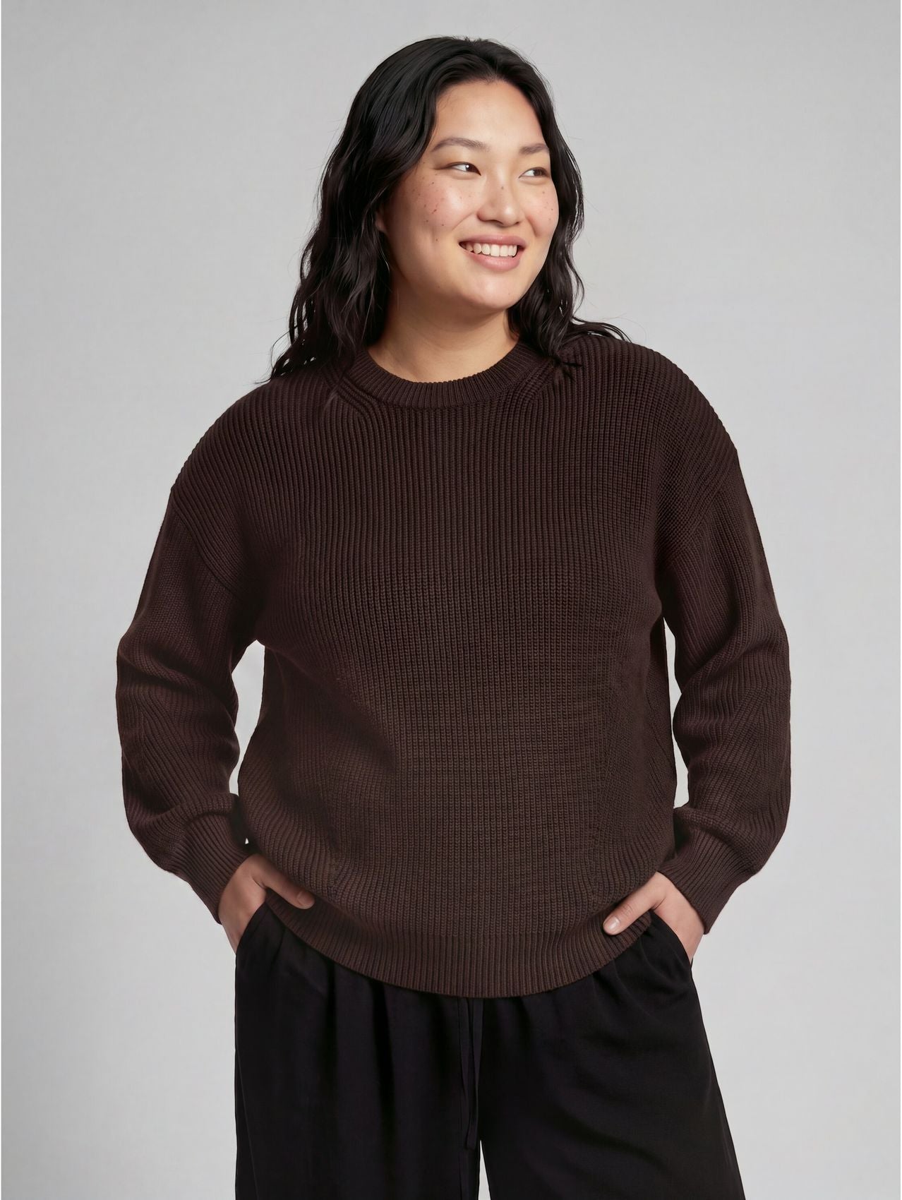 Plus Size - Oversize Strickpullover mit Rundhalsausschnitt