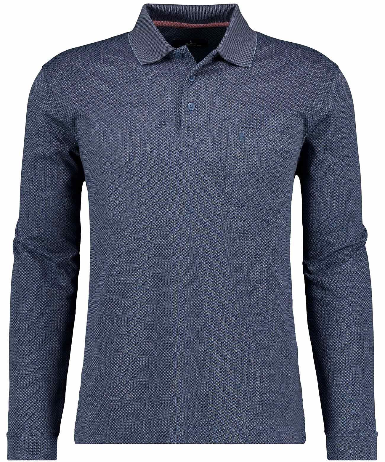 Sofknit-Poloshirt Jacquard, Langarm