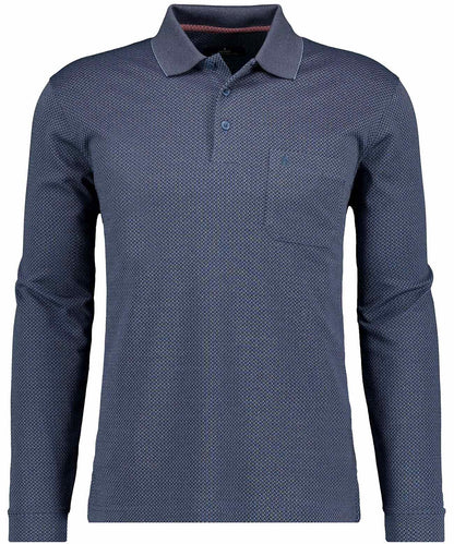 Sofknit-Poloshirt Jacquard, Langarm