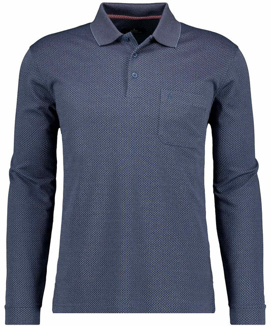 Sofknit-Poloshirt Jacquard, Langarm