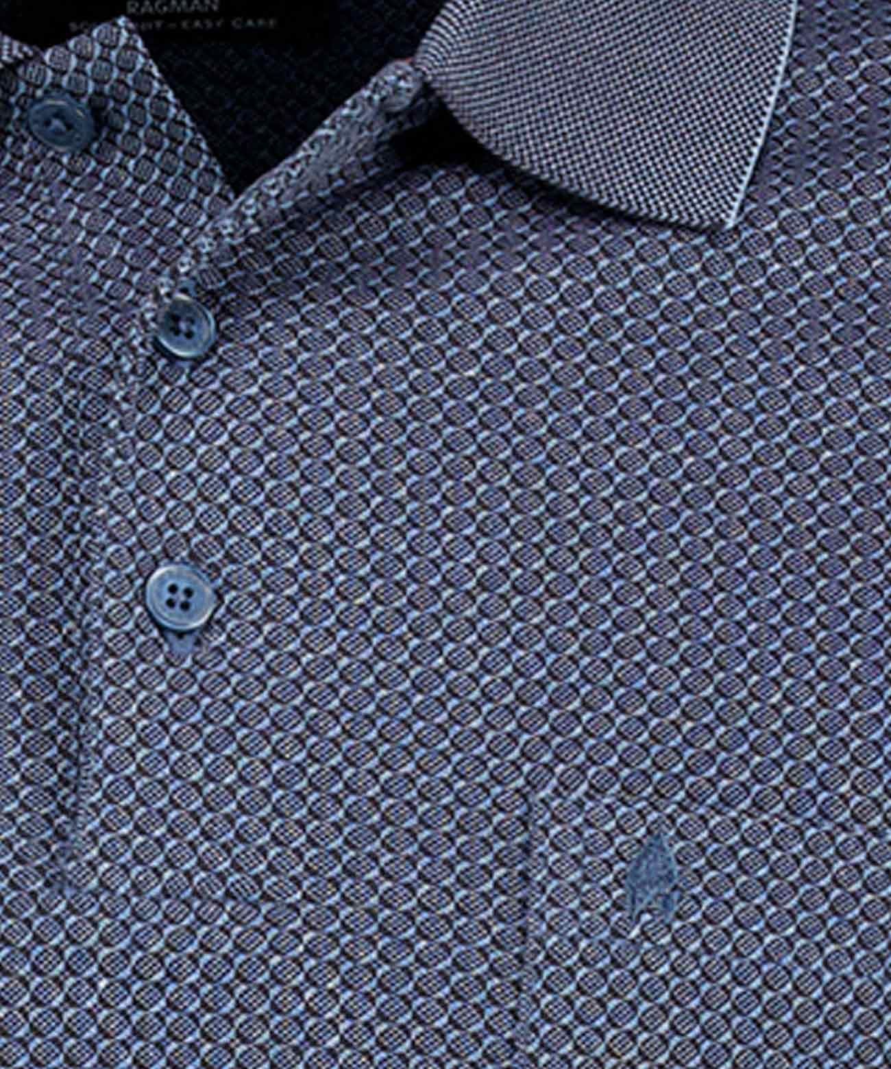 Sofknit-Poloshirt Jacquard, Langarm