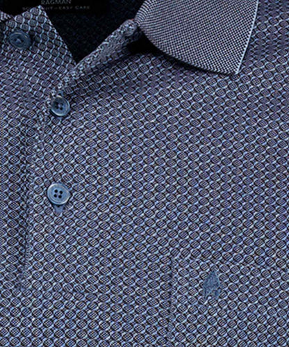 Sofknit-Poloshirt Jacquard, Langarm