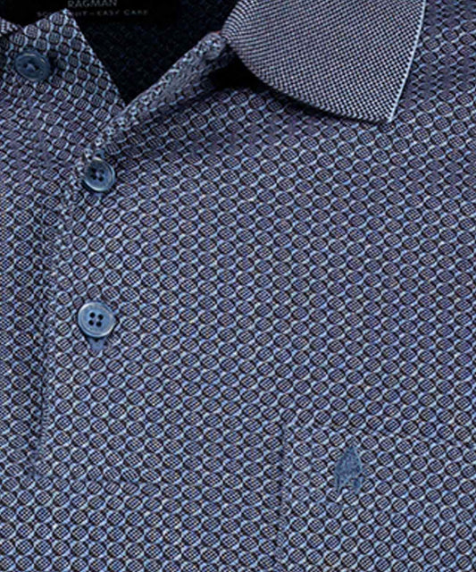 Sofknit-Poloshirt Jacquard, Langarm
