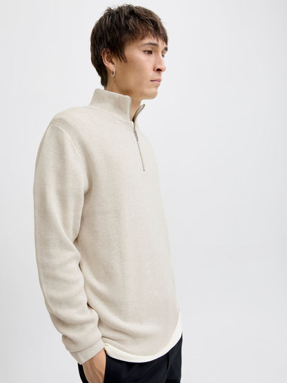 JJMILANO STITCH KNIT HALF ZIP SN