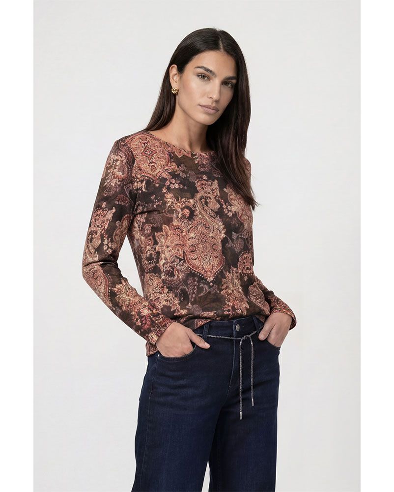Langarm-Shirt mit Paisleymuster