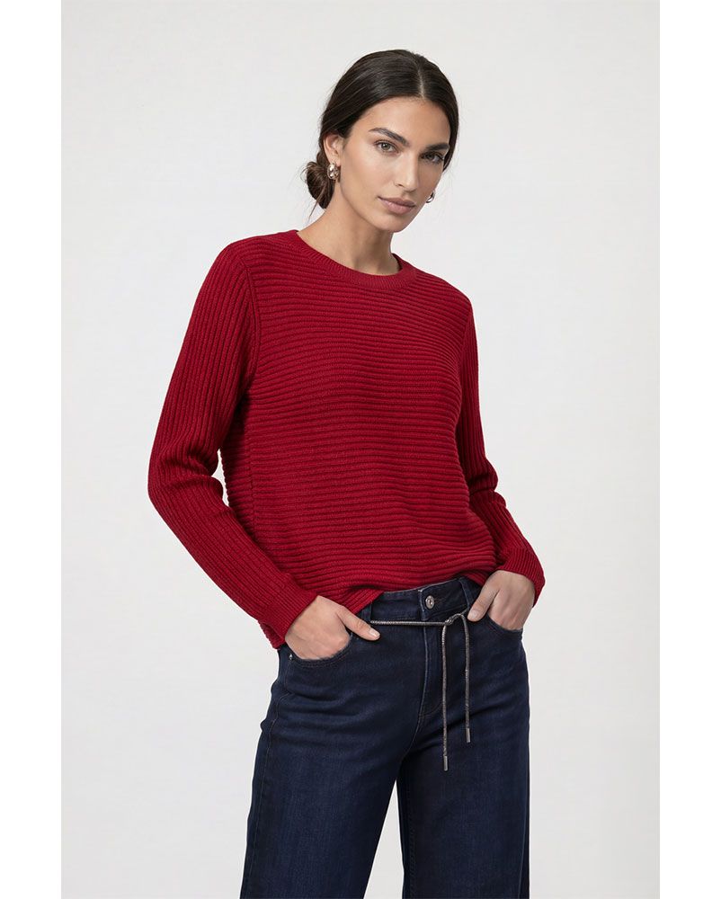 Strickpullover mit Rippstruktur