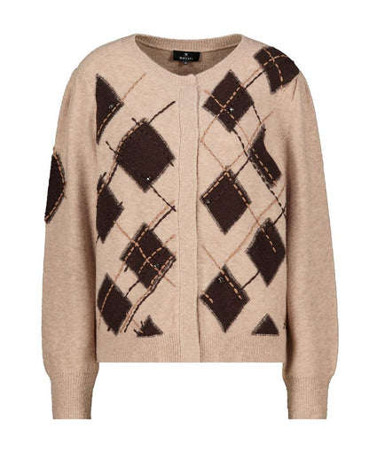 Strickjacke mit Rautenmuster
