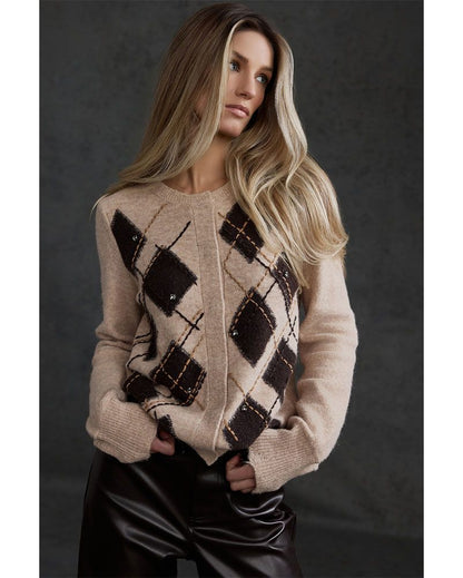 Strickjacke mit Rautenmuster