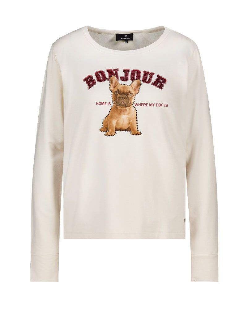 Langarmshirt mit Bulldoggen-Print