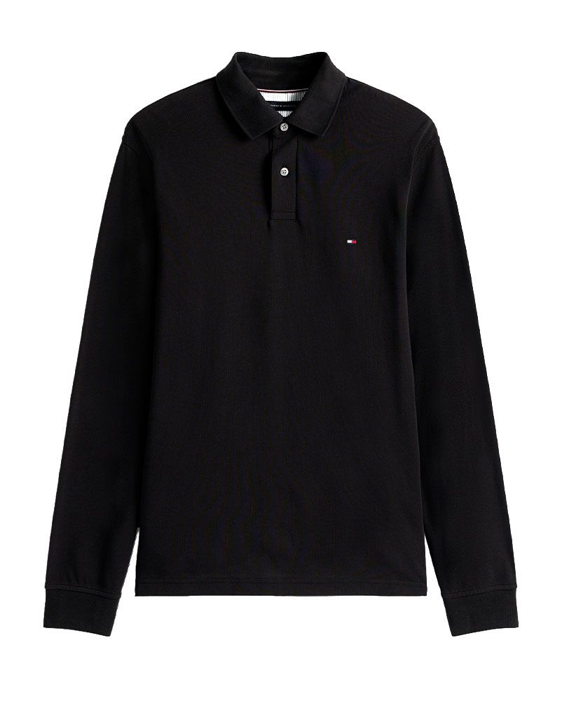 TOMMY HILFIGER Langarm-Poloshirt aus Stretch-Piqué