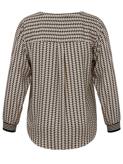 Bluse V-Ausschnitt 1/1 Arm Druck