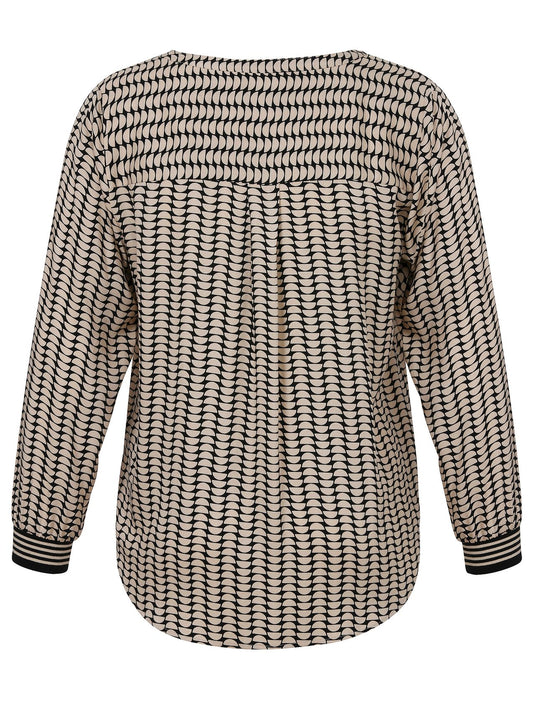 Bluse V-Ausschnitt 1/1 Arm Druck