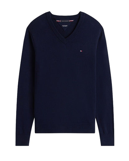 TOMMY HILFIGER V-Ausschnitt-Pullover mit Kaschmiranteil