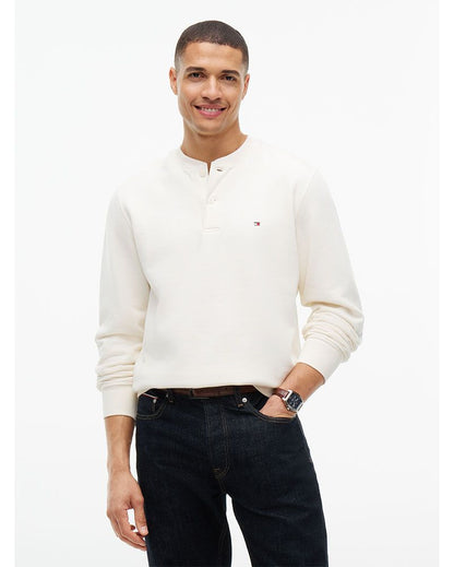 Slim Fit Langarmshirt mit Henley-Kragen