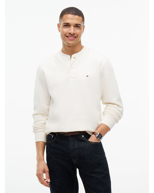 Slim Fit Langarmshirt mit Henley-Kragen