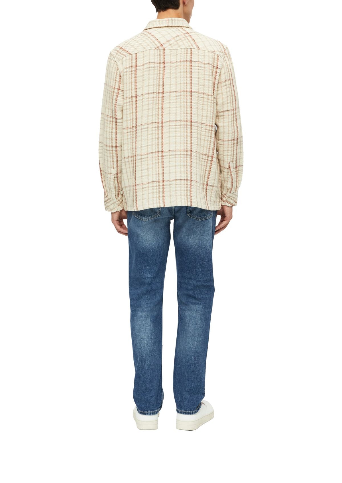 S.OLIVER Strukturiertes Karo-Overshirt mit Brusttasche