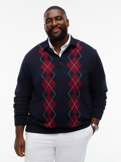 BT-PLACED ARGYLE LS POLO