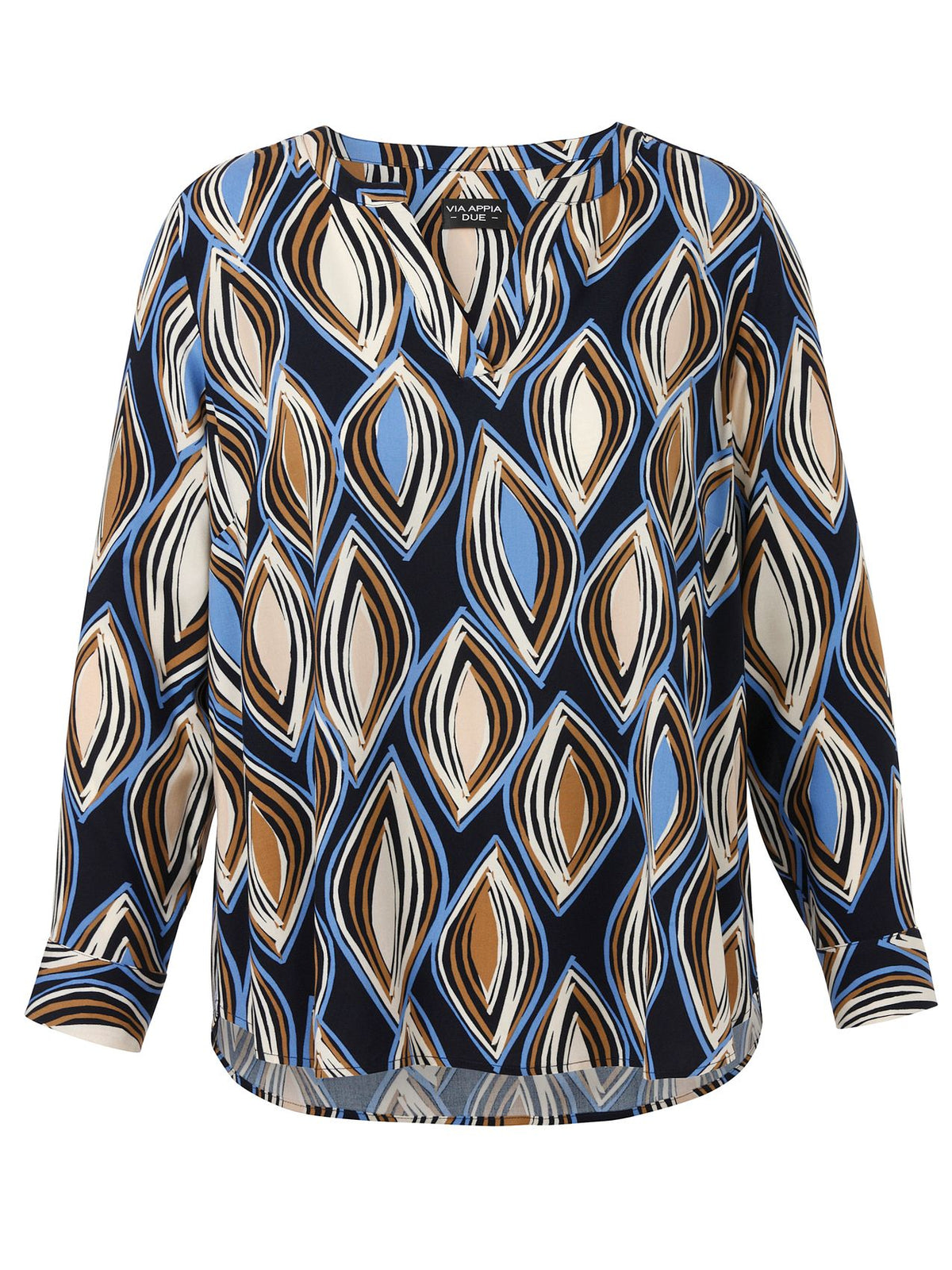 Bluse V-Ausschnitt 1/1 Arm Druck