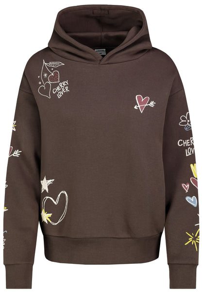 Damen, Sweat, dark brown