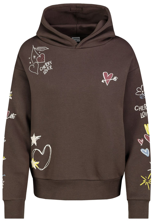 Damen, Sweat, dark brown
