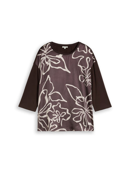 Plus Size - Langarmshirt mit Blumenmuster