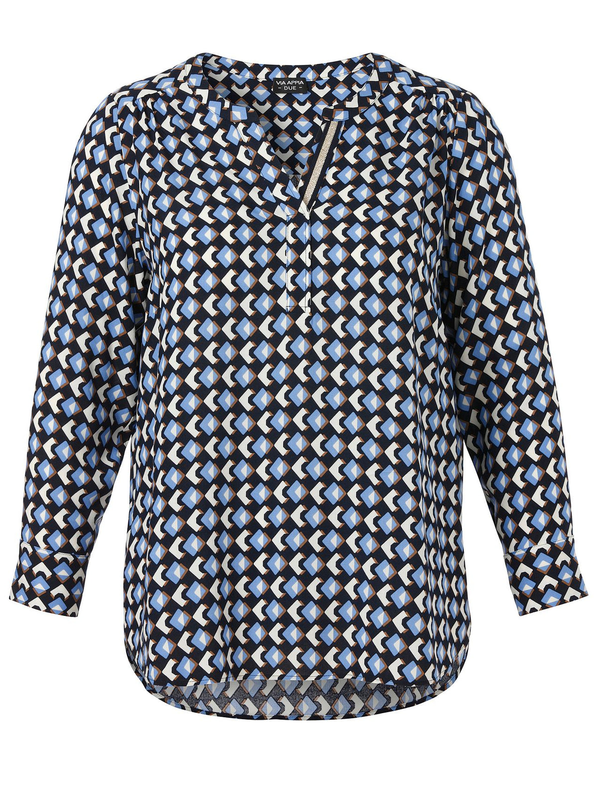 Bluse V-Ausschnitt 1/1 Arm Druck