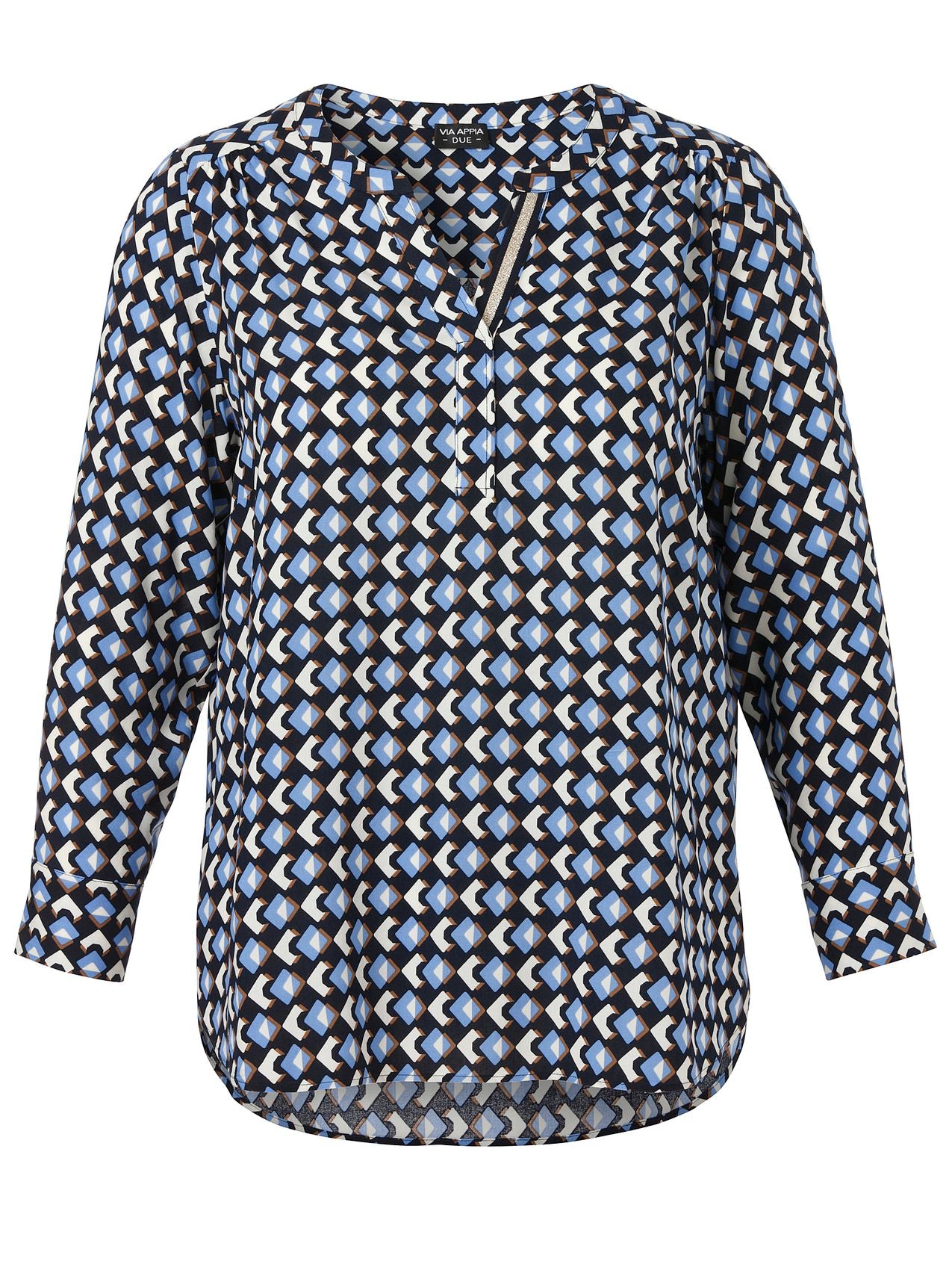 Bluse V-Ausschnitt 1/1 Arm Druck