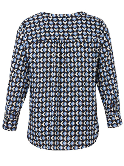 Bluse V-Ausschnitt 1/1 Arm Druck