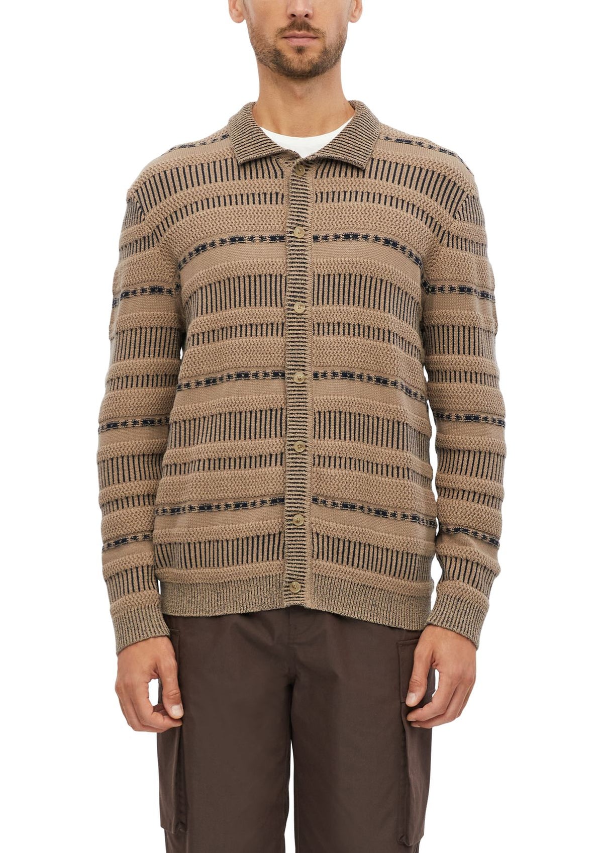 S.OLIVER Strickjacke mit Strukturmix