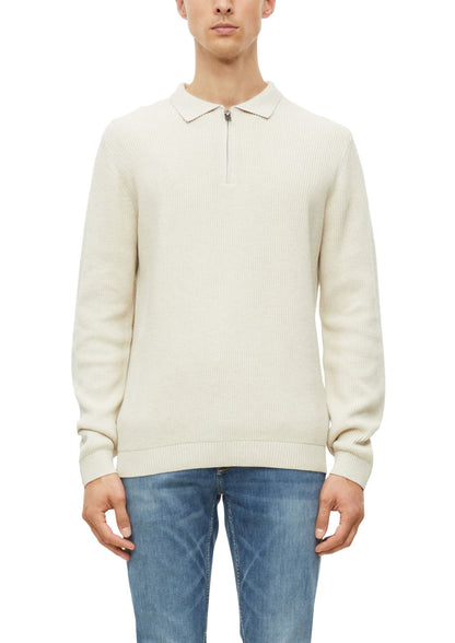 S.OLIVER Zip-Strickpullover mit Rippstruktur