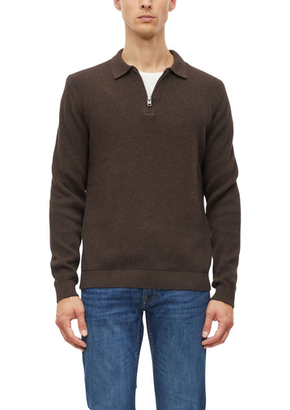 S.OLIVER Zip-Strickpullover mit Rippstruktur