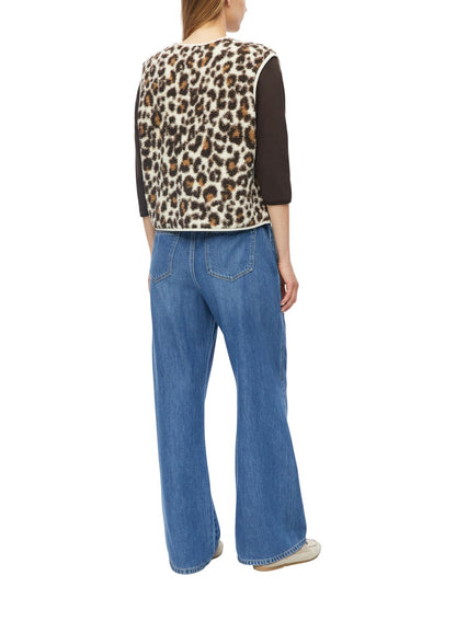 S.OLIVER Teddy-Weste mit Leo-Muster