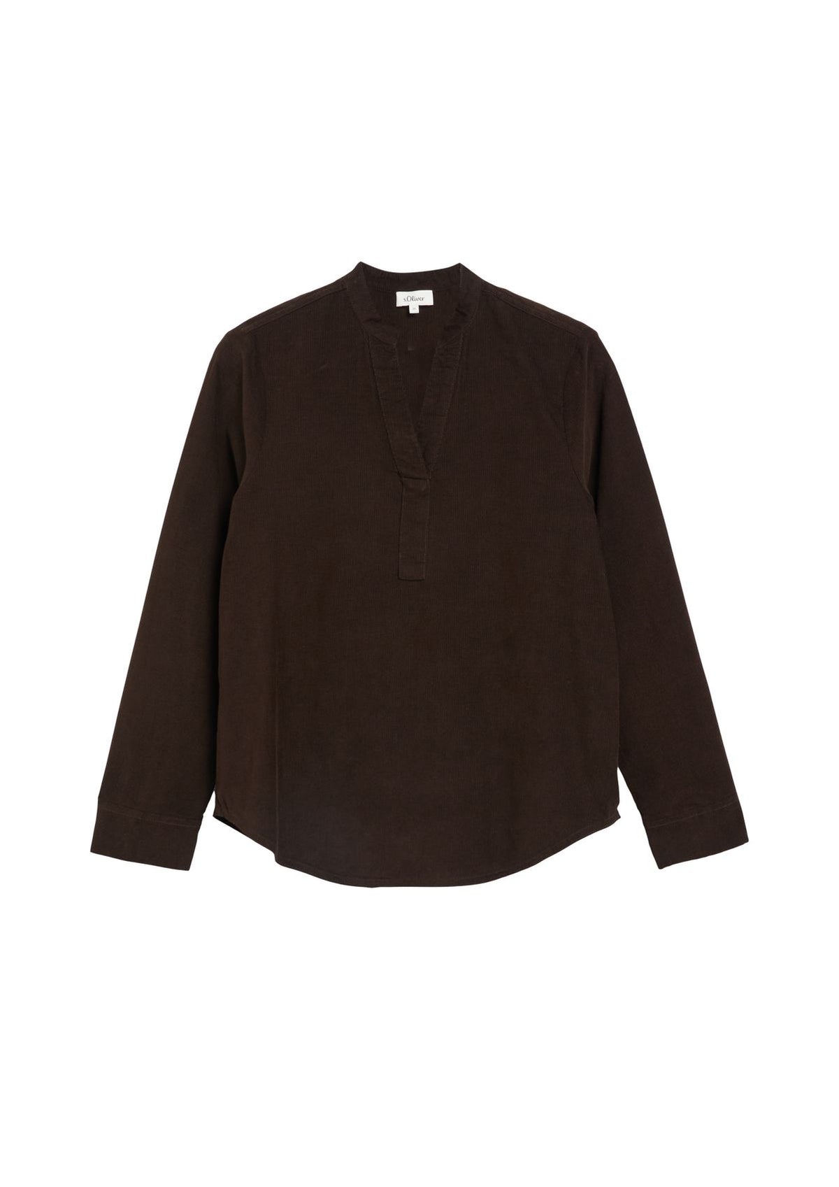 S.OLIVER Feincord-Bluse mit Stehkragen
