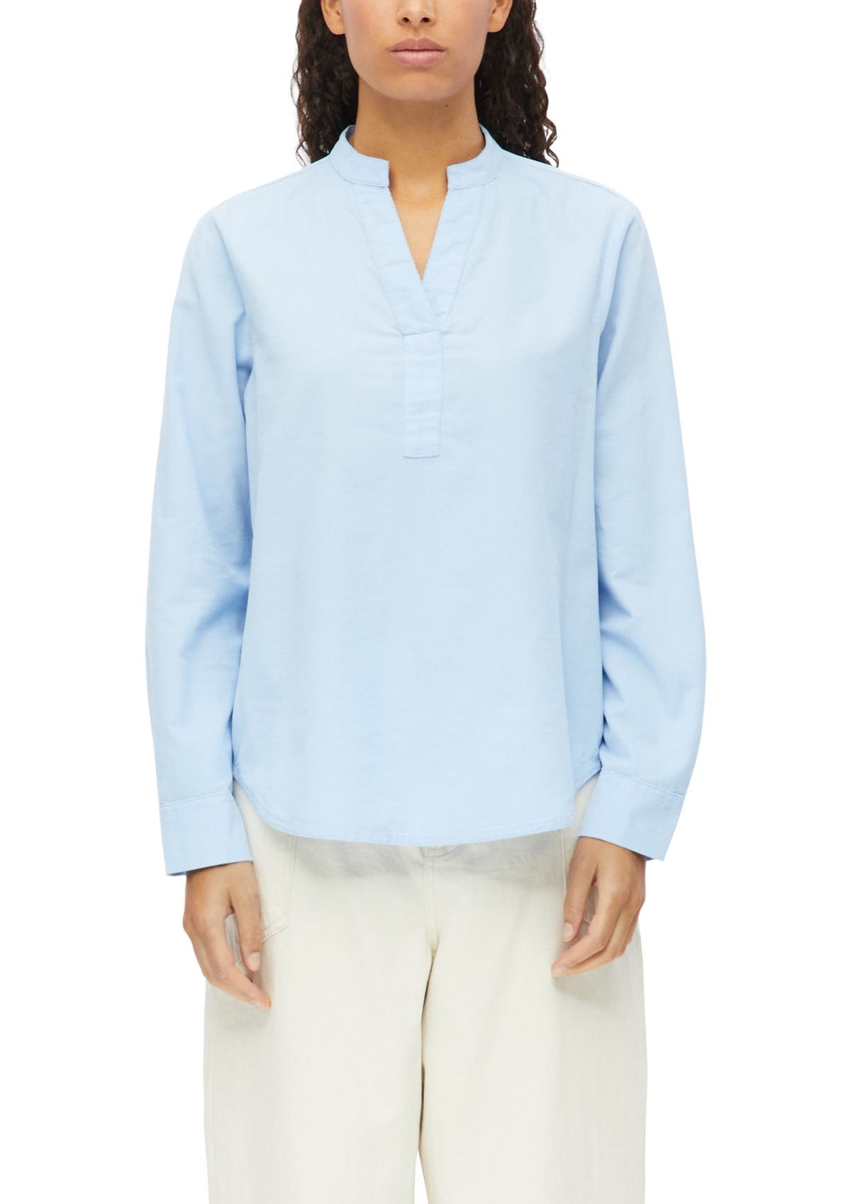 S.OLIVER Feincord-Bluse mit Stehkragen