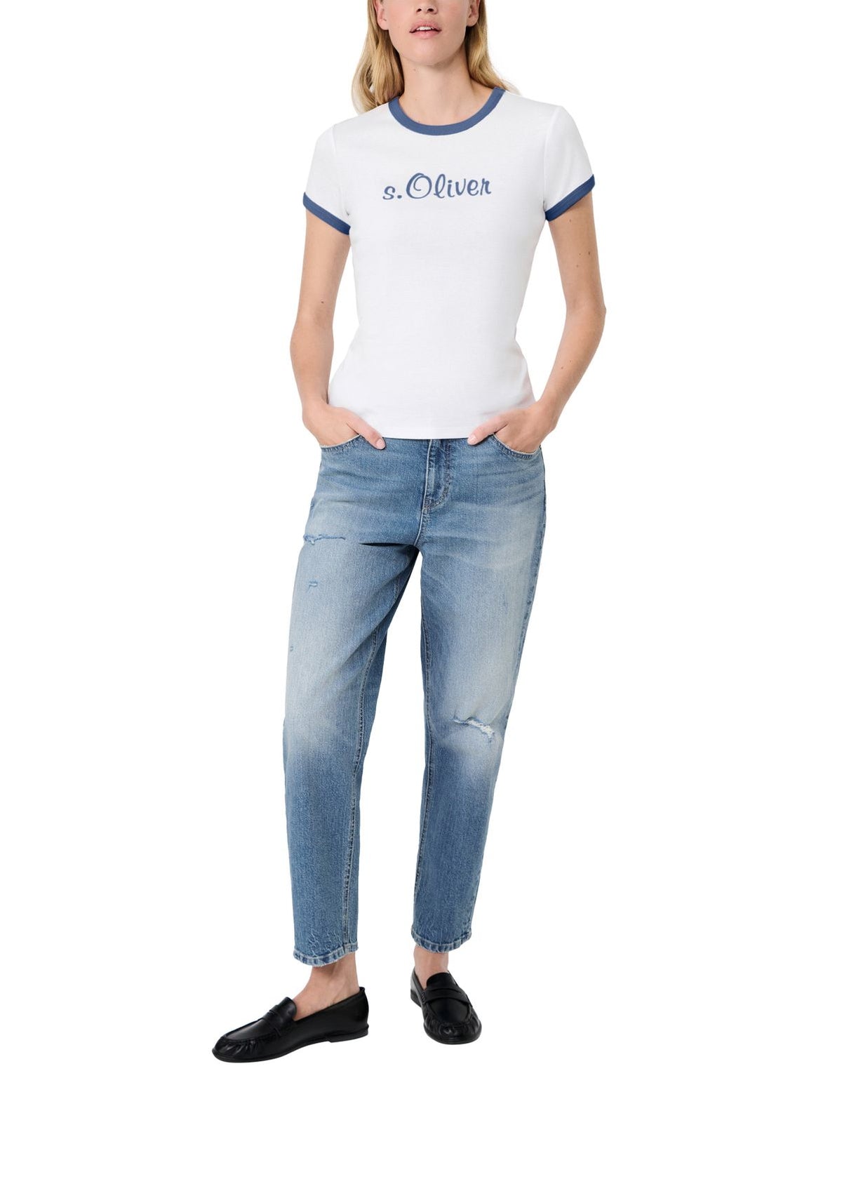 S.OLIVER s.Oliver x Heidi Klum: Slim Fit T-Shirt mit Logo