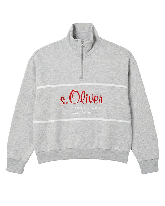 S.OLIVER s.Oliver x Heidi Klum: Troyer-Sweatshirt mit Log
