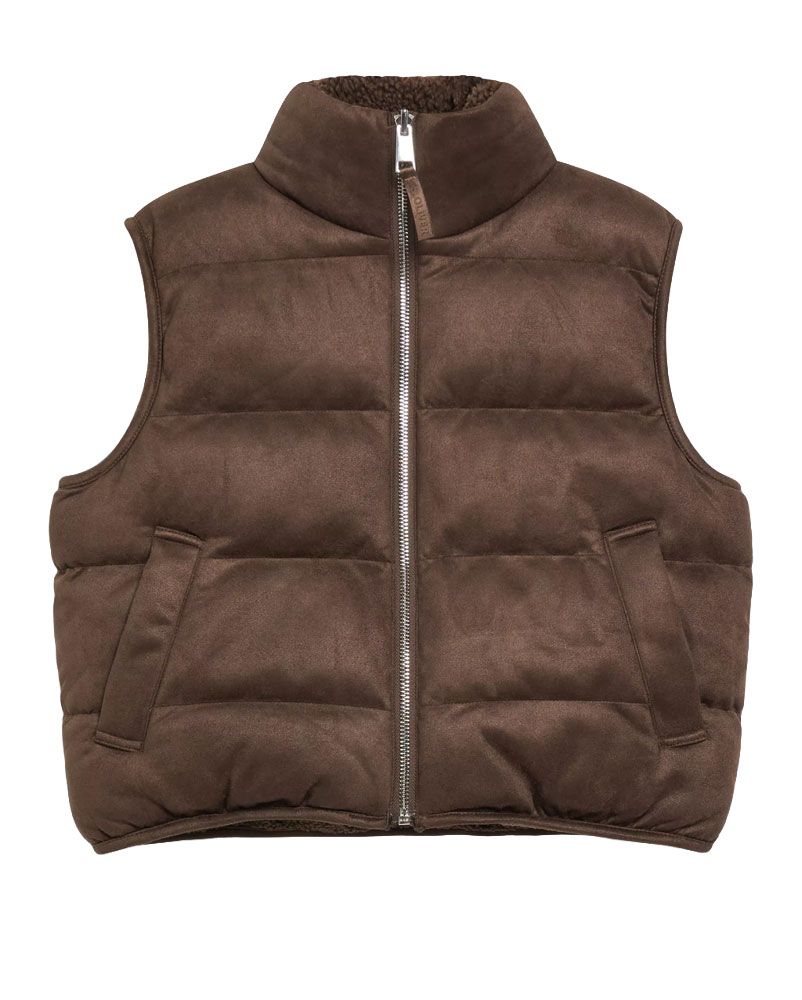 OLIVER TWIST Boxy Wendeweste in Velours- und Teddy-Mix