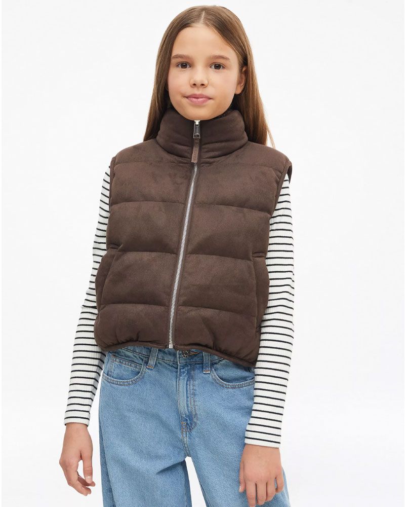 OLIVER TWIST Boxy Wendeweste in Velours- und Teddy-Mix