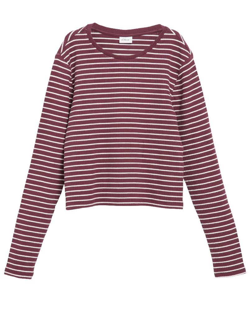 OLIVER TWIST Cropped Longsleeve mit Rippstruktur