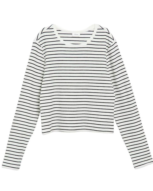 OLIVER TWIST Cropped Longsleeve mit Rippstruktur