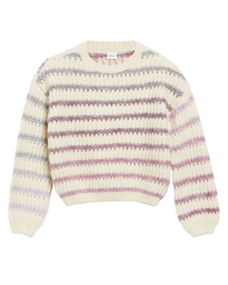 OLIVER TWIST Gestreifter Grobstrickpullover