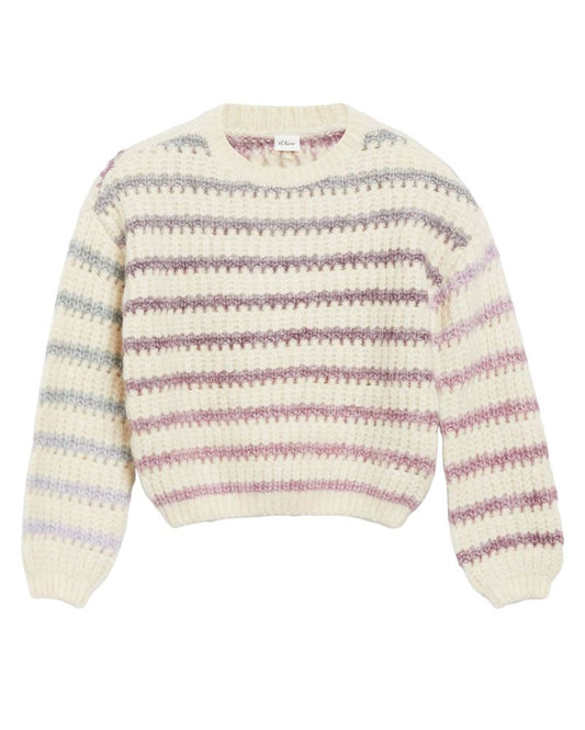 OLIVER TWIST Gestreifter Grobstrickpullover