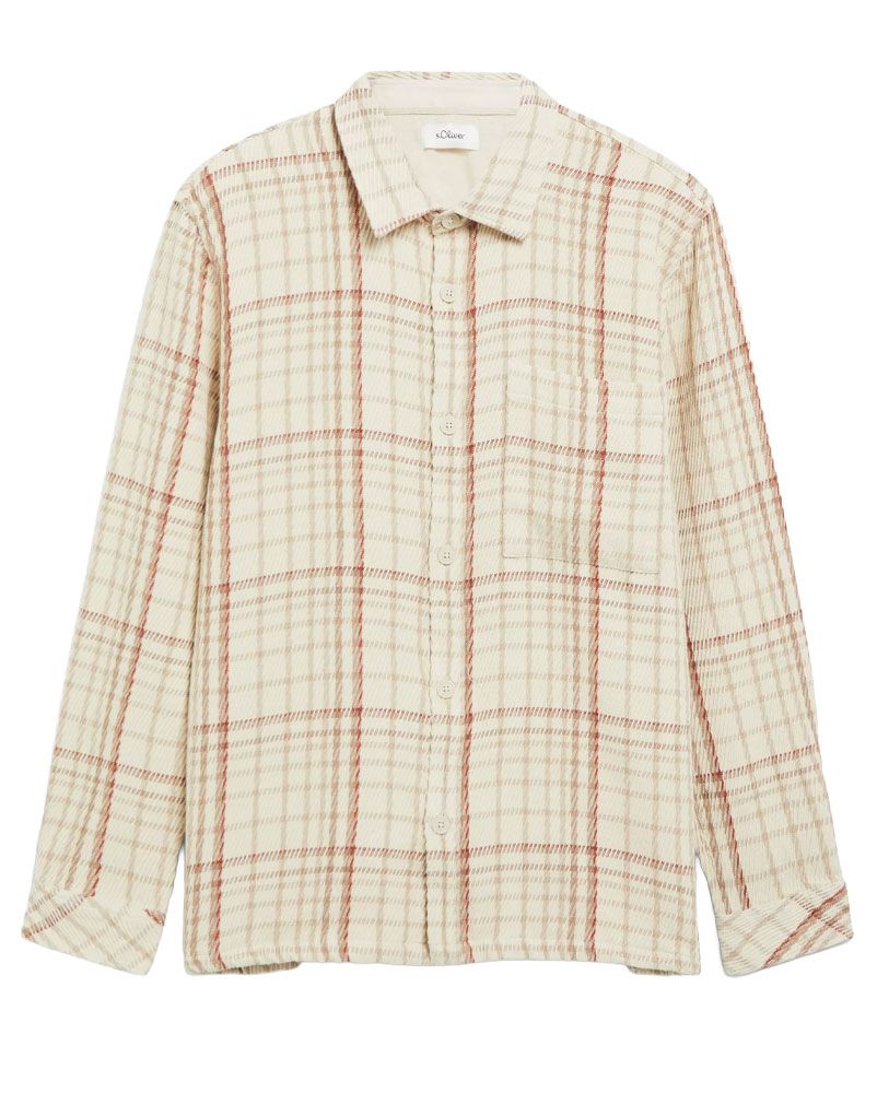 S.OLIVER Strukturiertes Karo-Overshirt mit Brusttasche
