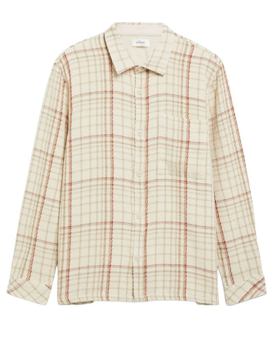 S.OLIVER Strukturiertes Karo-Overshirt mit Brusttasche