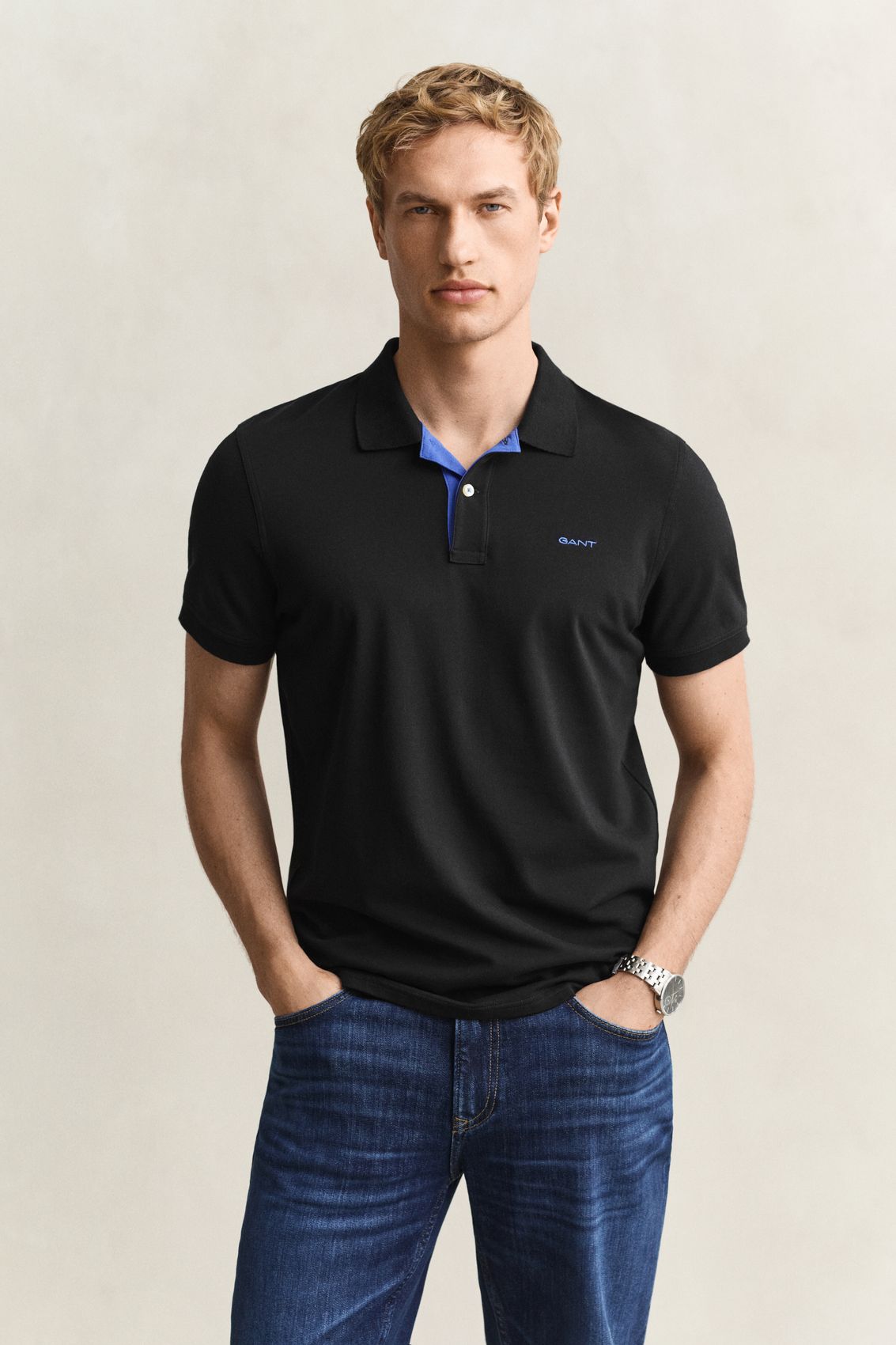 Kontrast Piqué Poloshirt im Regular Fit